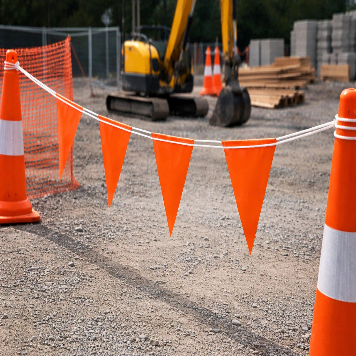Orange Bunting / Flagging 30m