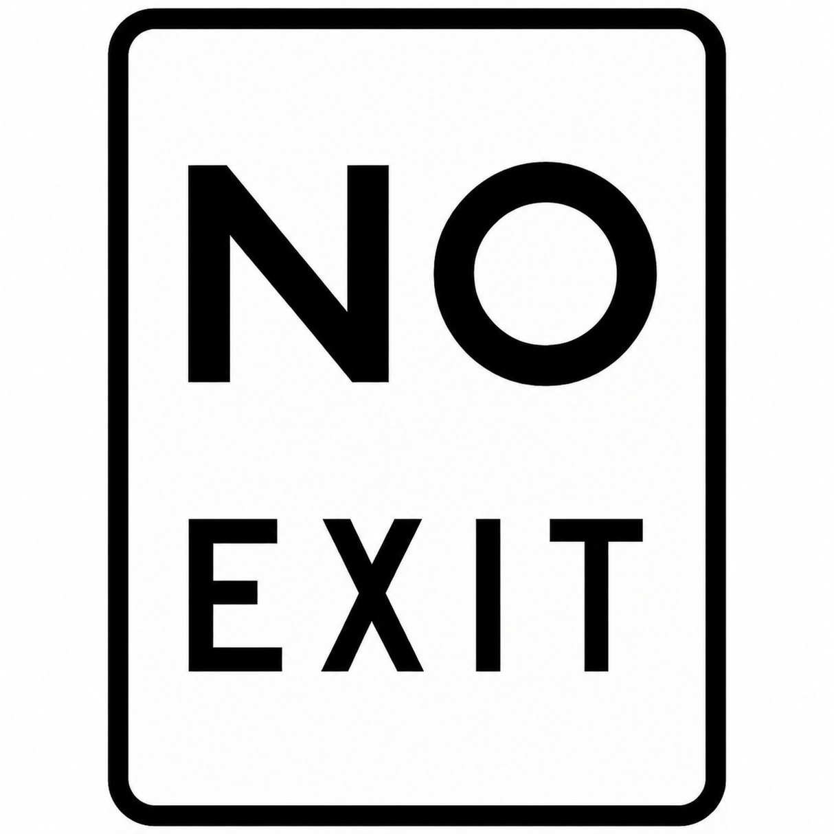450 x 600mm No Exit