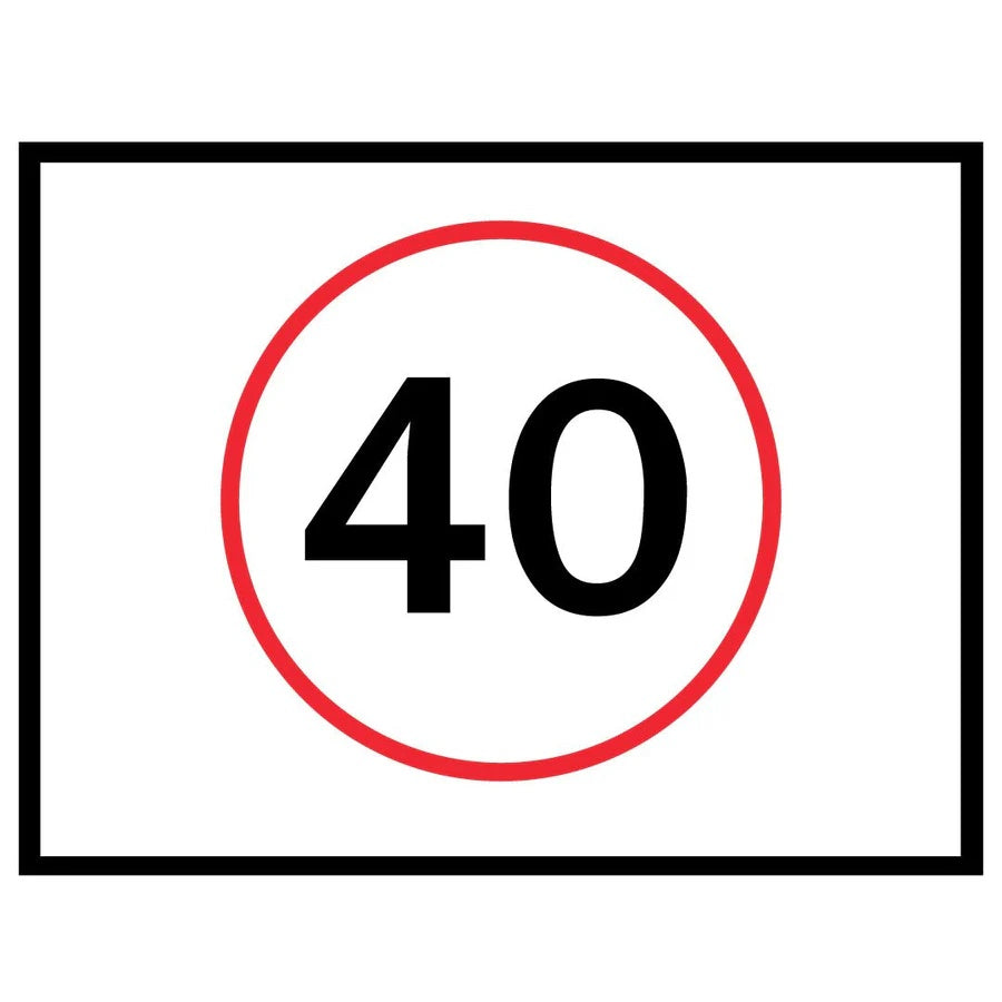 1200 x 900mm Boxed Edge Sign - Speed Sign 40KM/H (Landscape)