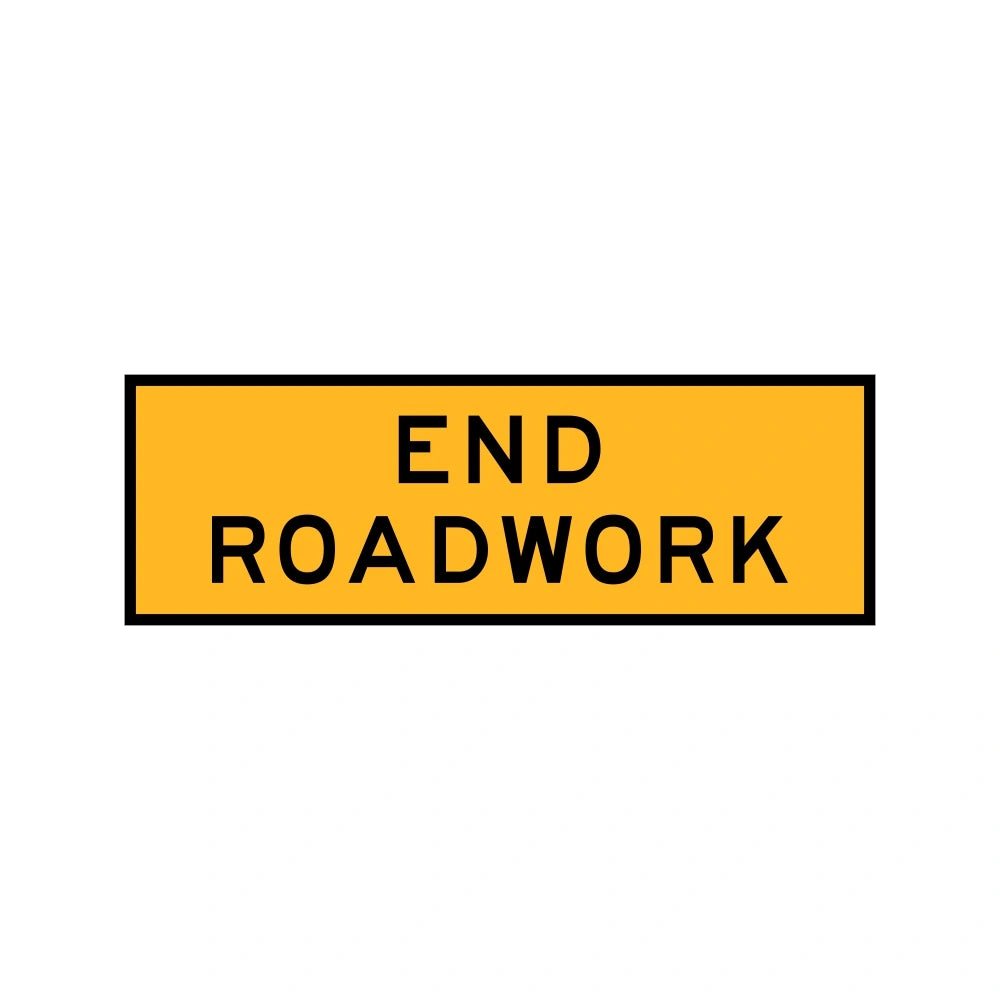 1800 x 600mm Boxed Edge Sign - End Roadwork