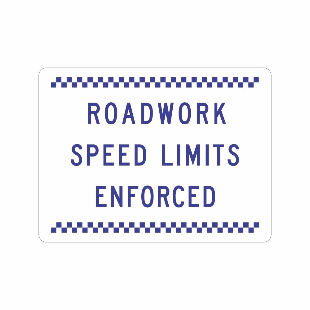 1800 x 900mm Boxed Edge Sign - Roadwork Speed Limit Enforced