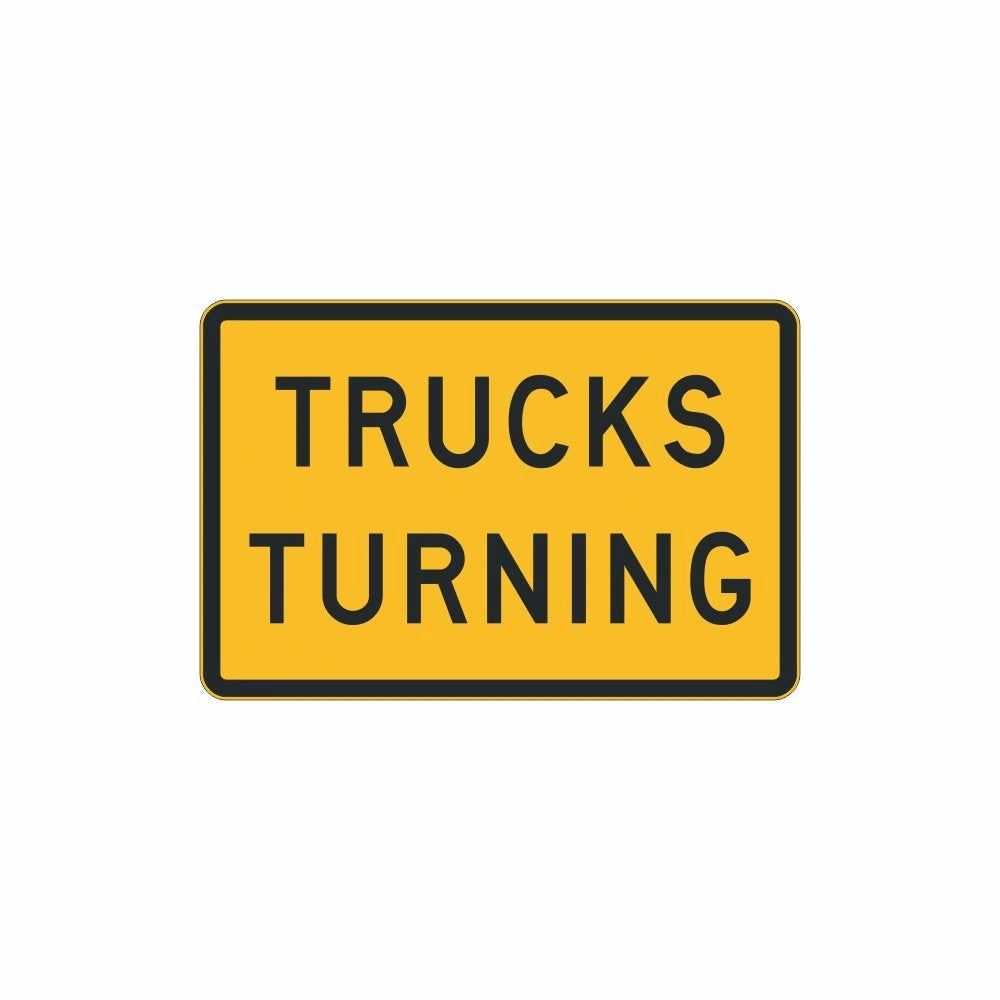 1200 x 900mm Boxed Edge Sign - Trucks Turning