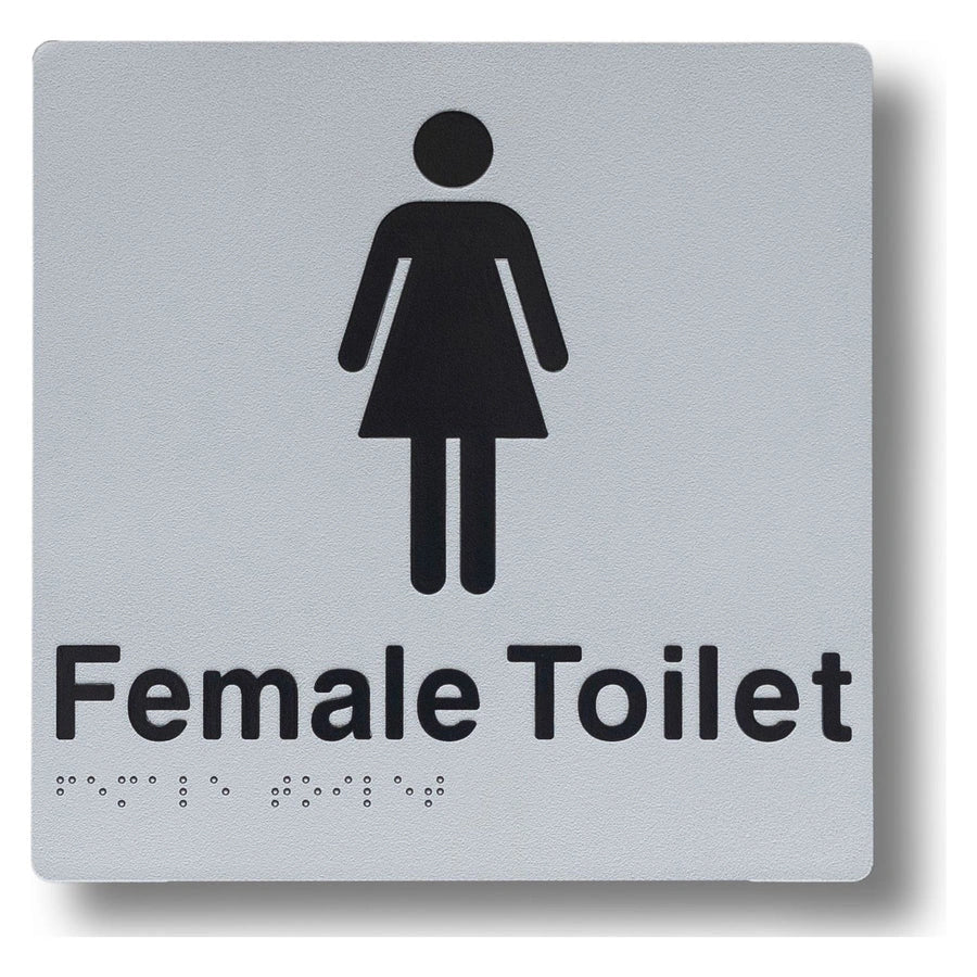 180 x 180mm Braille Sign - Female Toilet