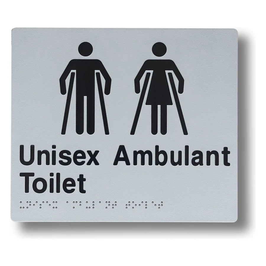 210 x 180mm Braille Sign - Unisex Ambulant Toilet