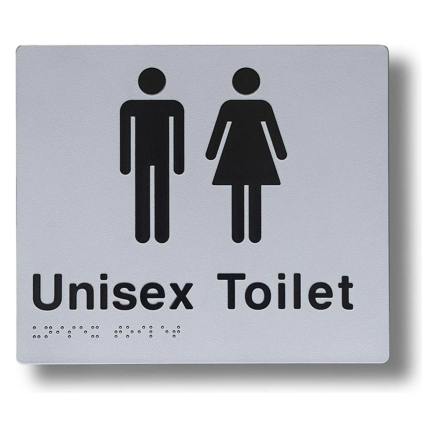 210 x 180mm Braille Sign - Unisex Toilet