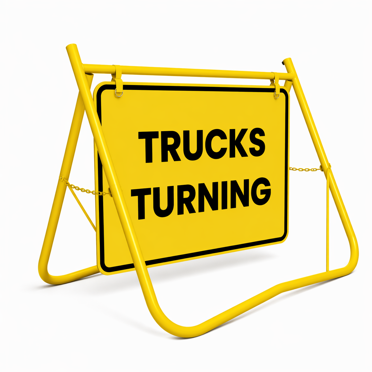 900 x 600mm Swing Stand & Sign - Trucks Turning