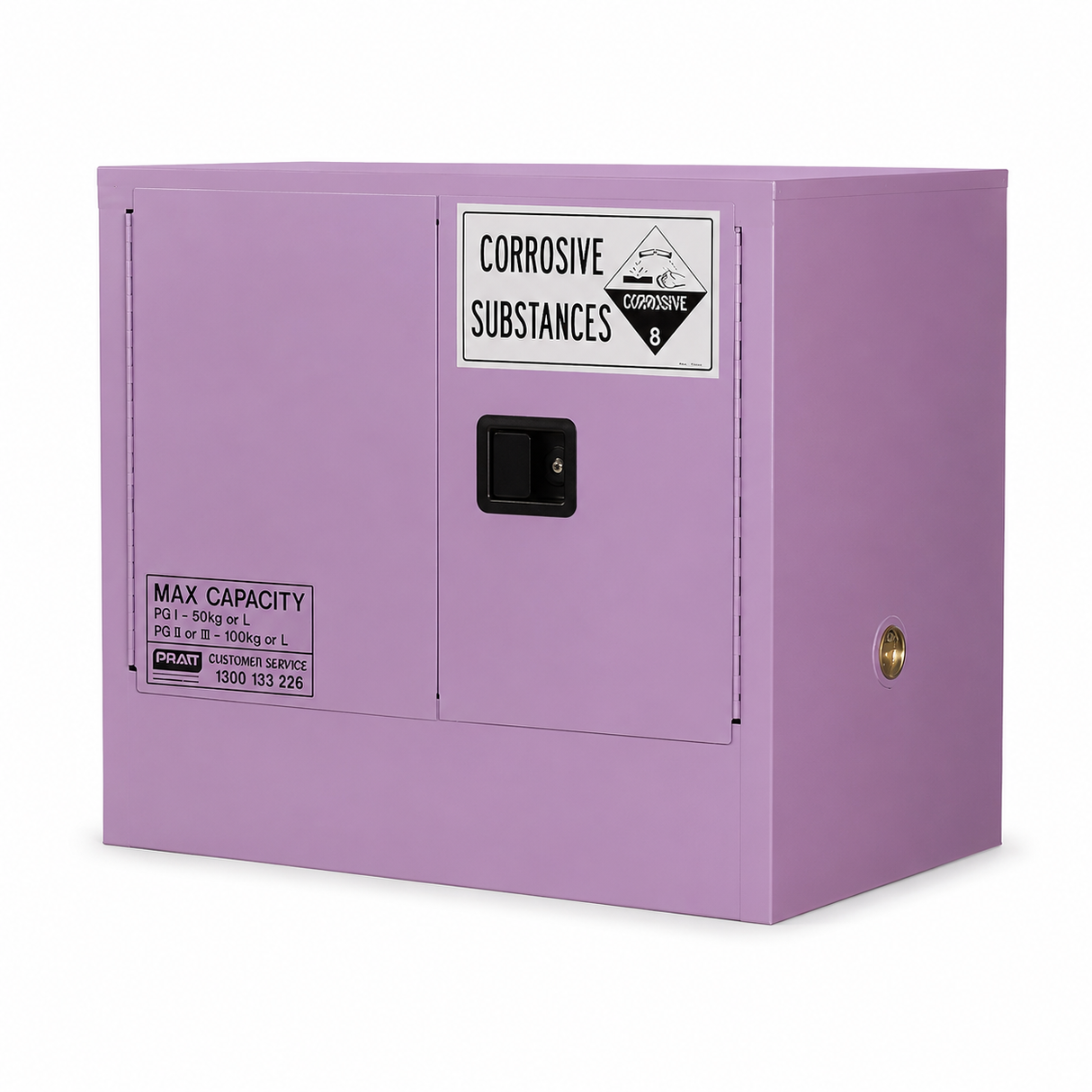 Corrosive Storage Cabinet 100L 2 Door, 1 Shelf