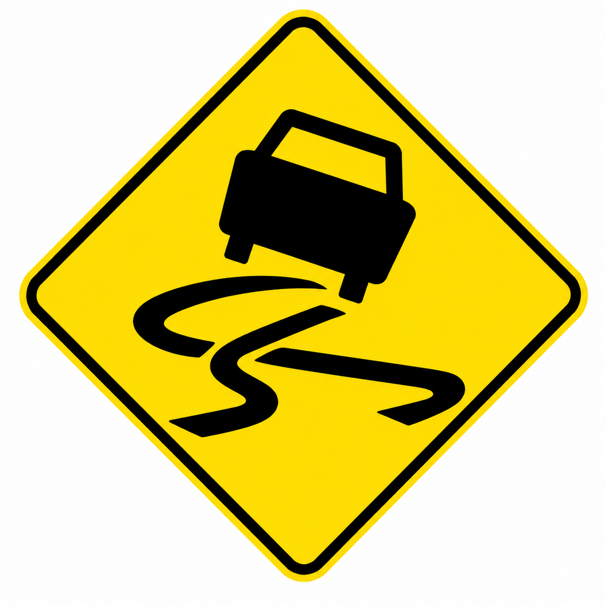 Slippery Surface When Wet (Symbolic) Sign - 600mm Dia.