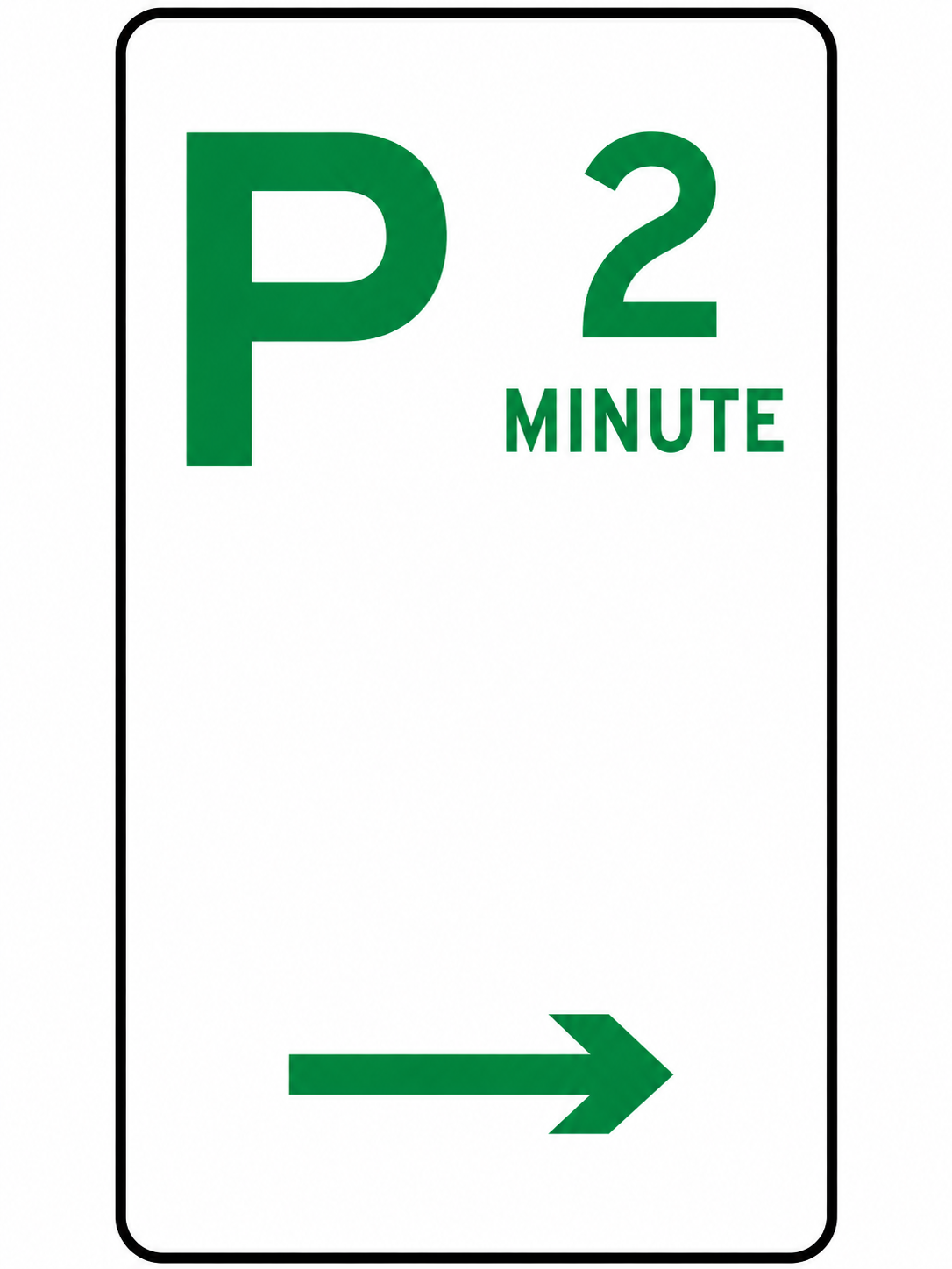 Parking Sign - 2 Minute - 225x450mm