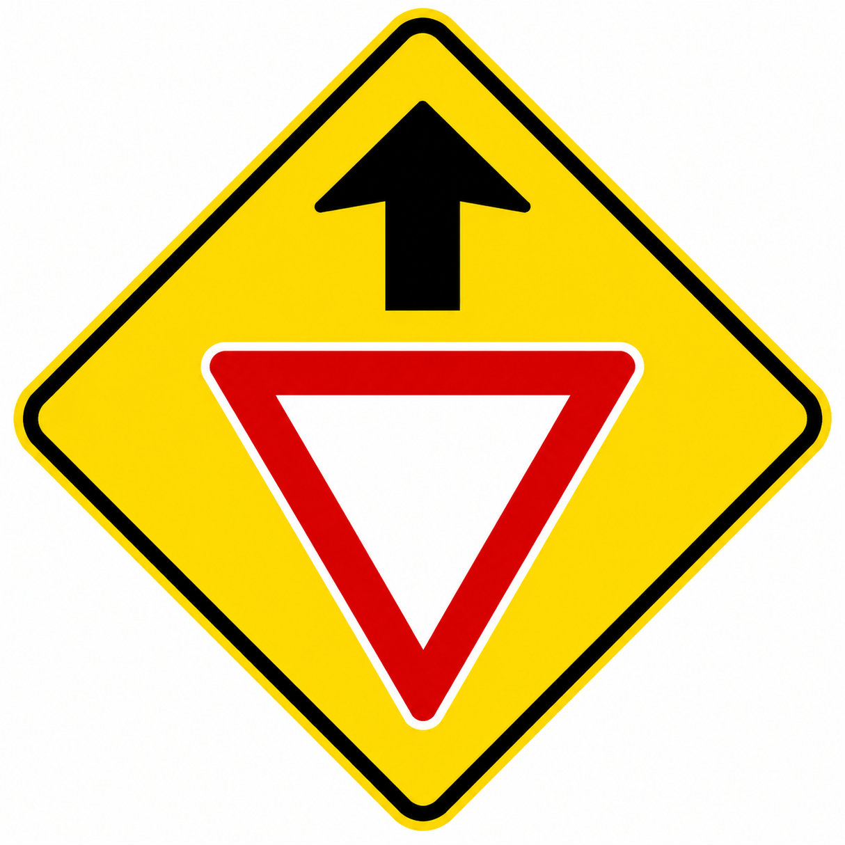 Give Way Ahead Sign