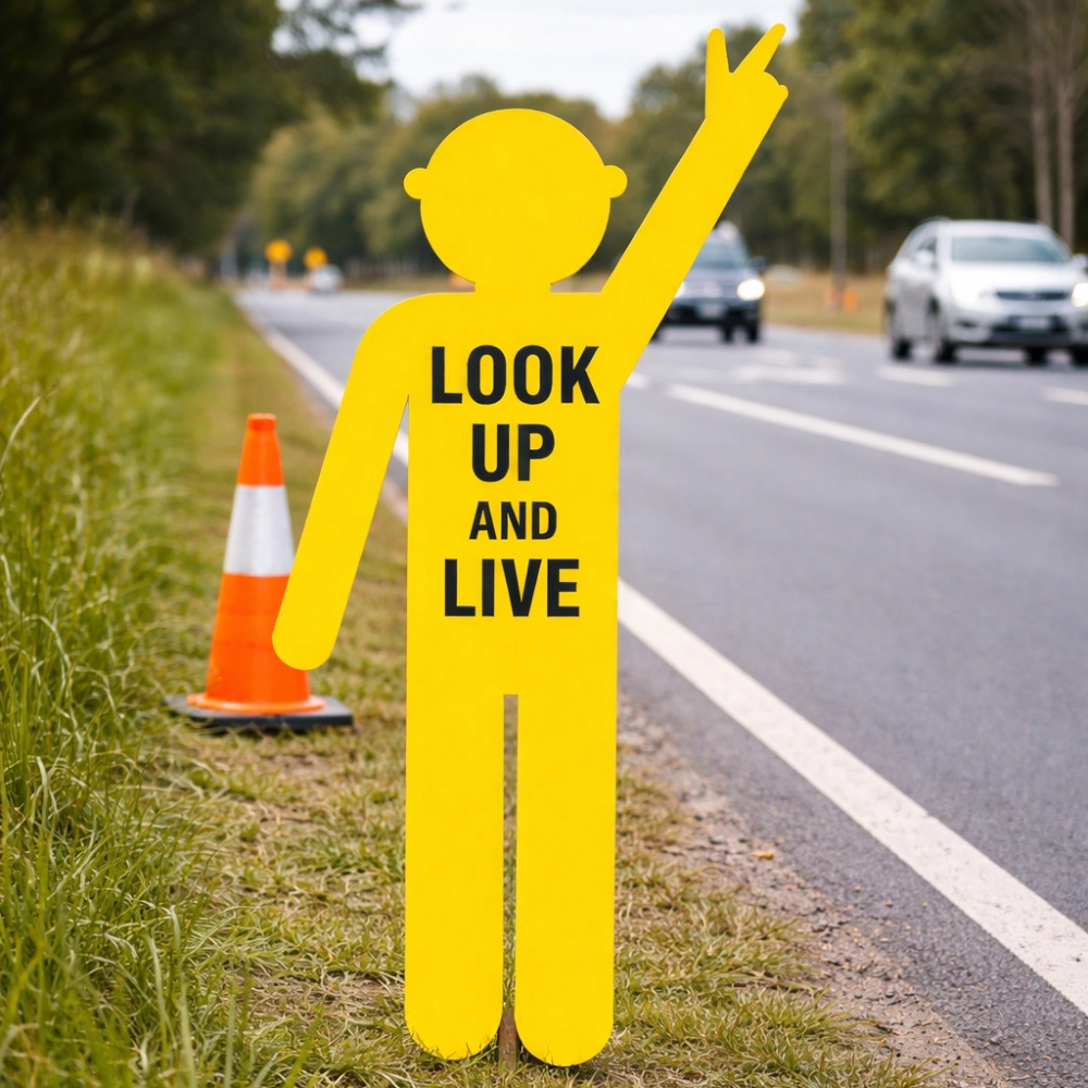 Look Up & Live Safety Sign 900 x 1800mm