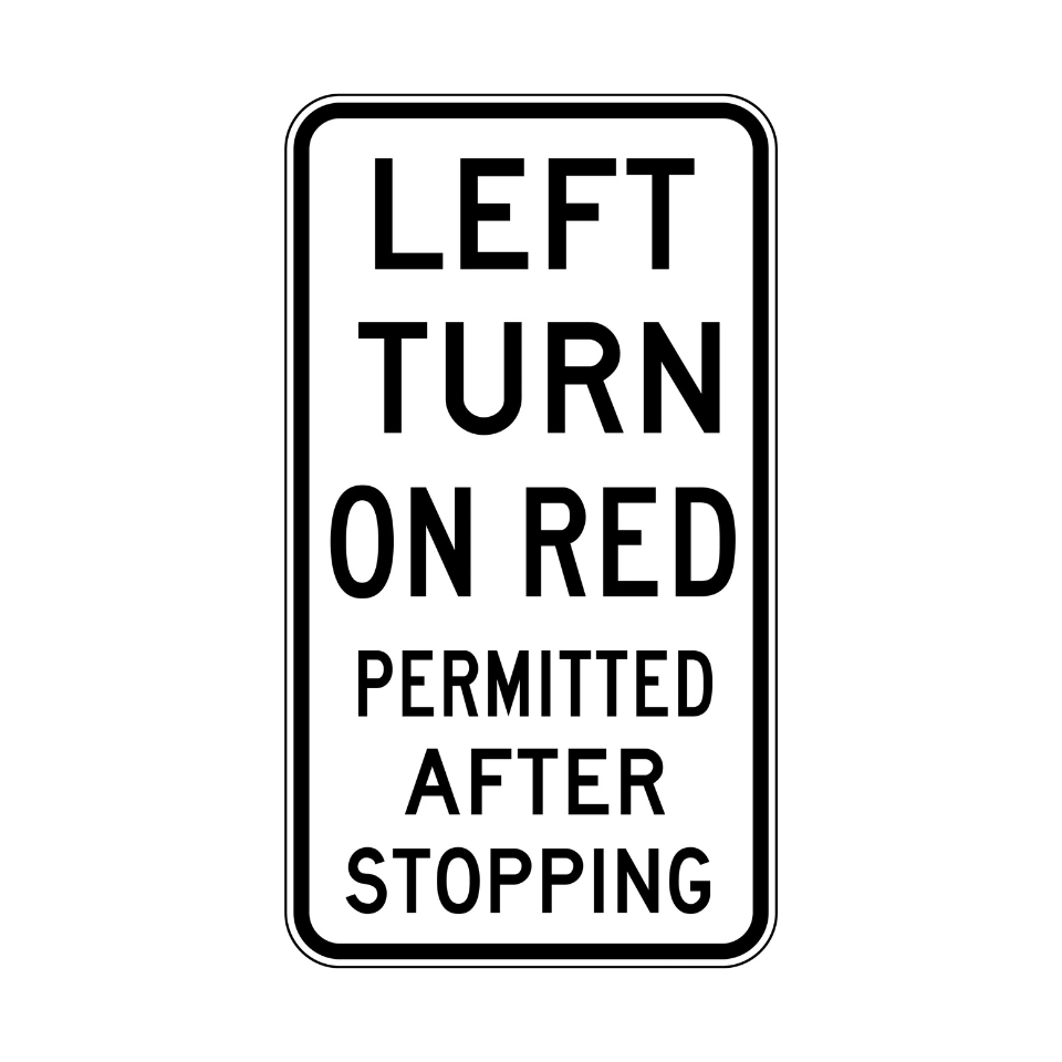 Left Turn On Red Permitted After Stopping - 450x800mm