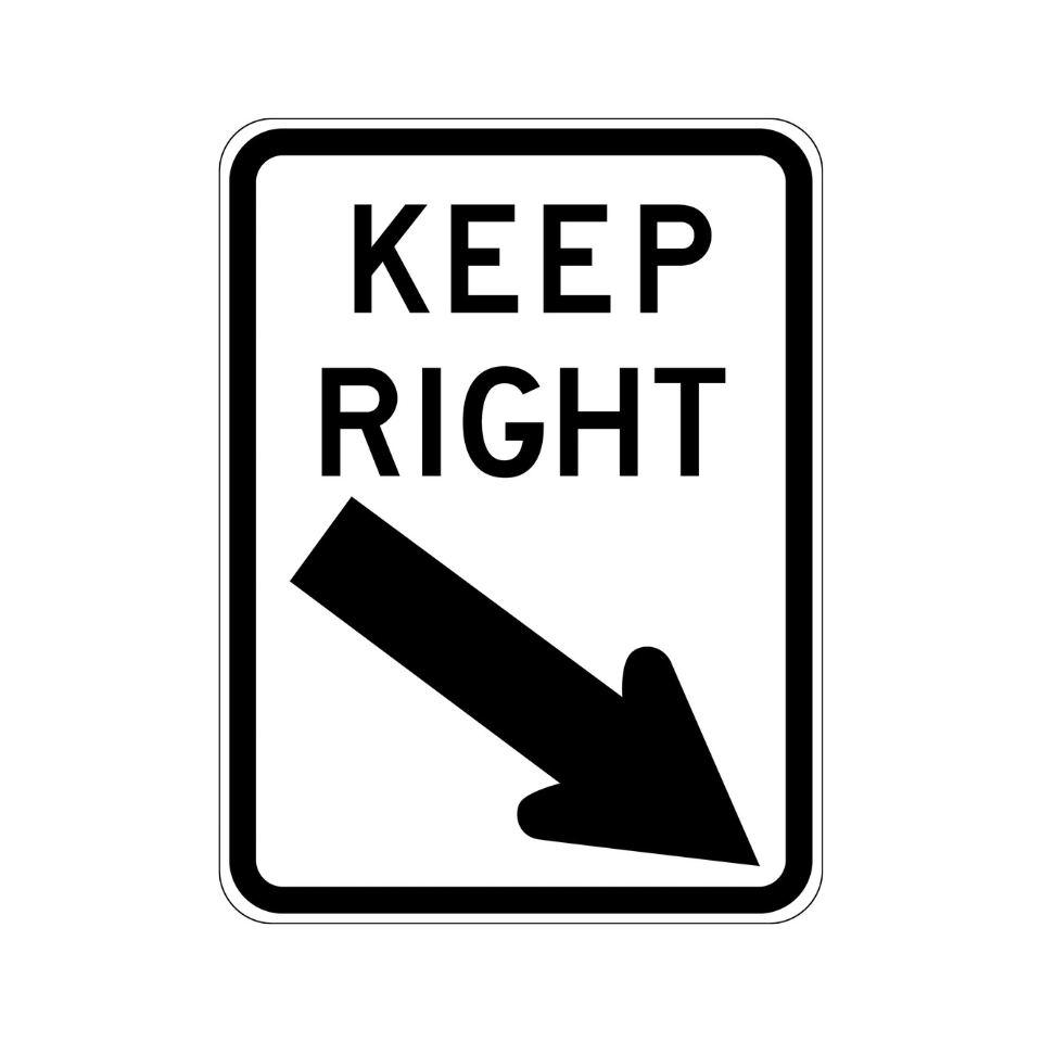 Keep Right Sign - R2-3R