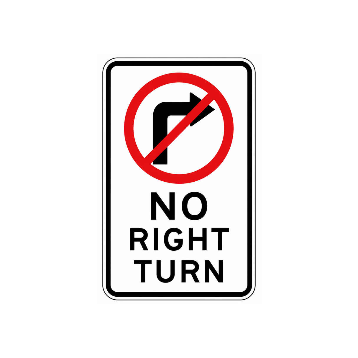 No Right Turn Sign - 600x600mm