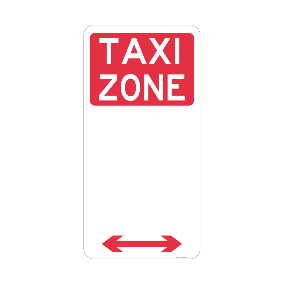 Taxi zone signs - Multi-directional - 225mm x 450 mm