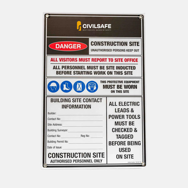 900 x 600mm Construction Site Entry Sign