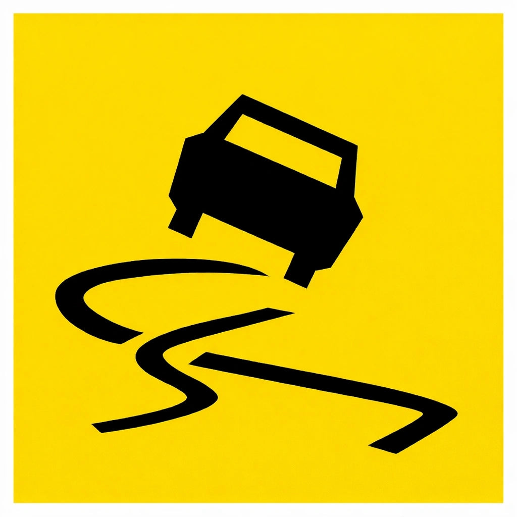 600 x 600mm | Class 1 Corflute Multi-Message Sign - Slippery Surface Pictogram