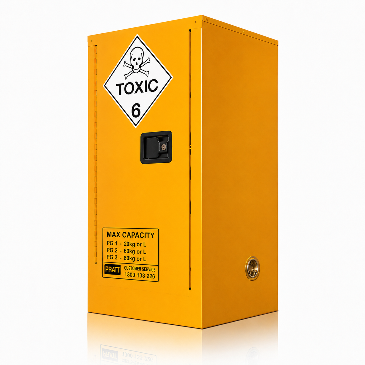 Toxic Storage Cabinet 60L 1 Door, 2 Shelf