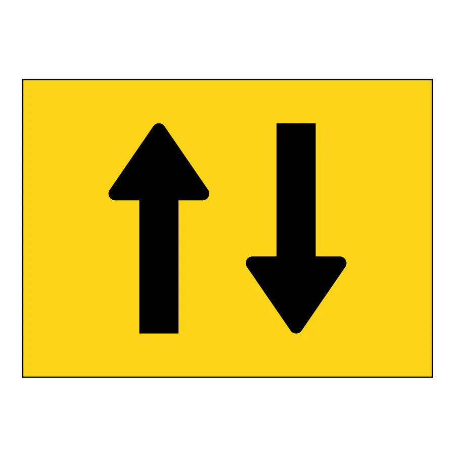 900 x 600mm Boxed Edge Sign - 2 Way Lane Status