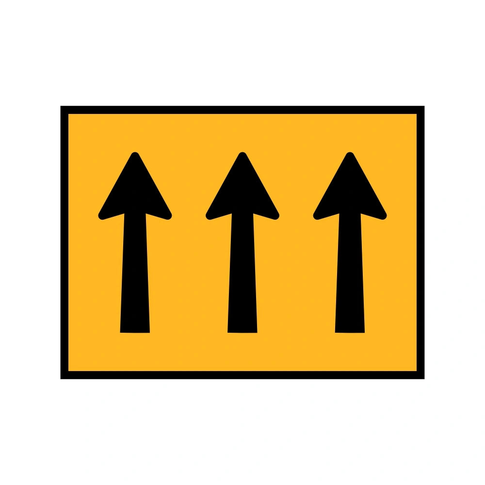 1800 x 900mm Boxed Edge Sign - 3 Lane Status
