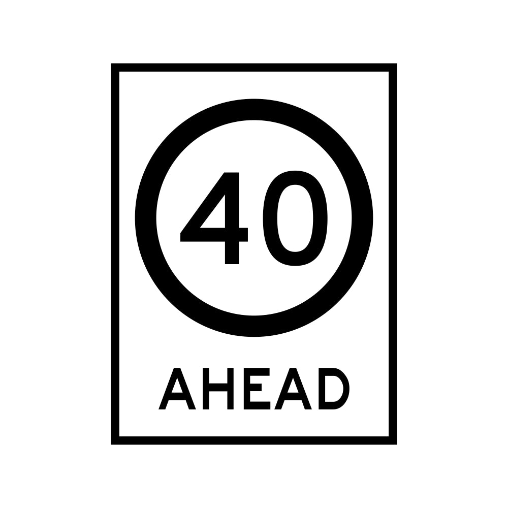 1200 x 900mm Boxed Edge Sign - 40km/h Ahead