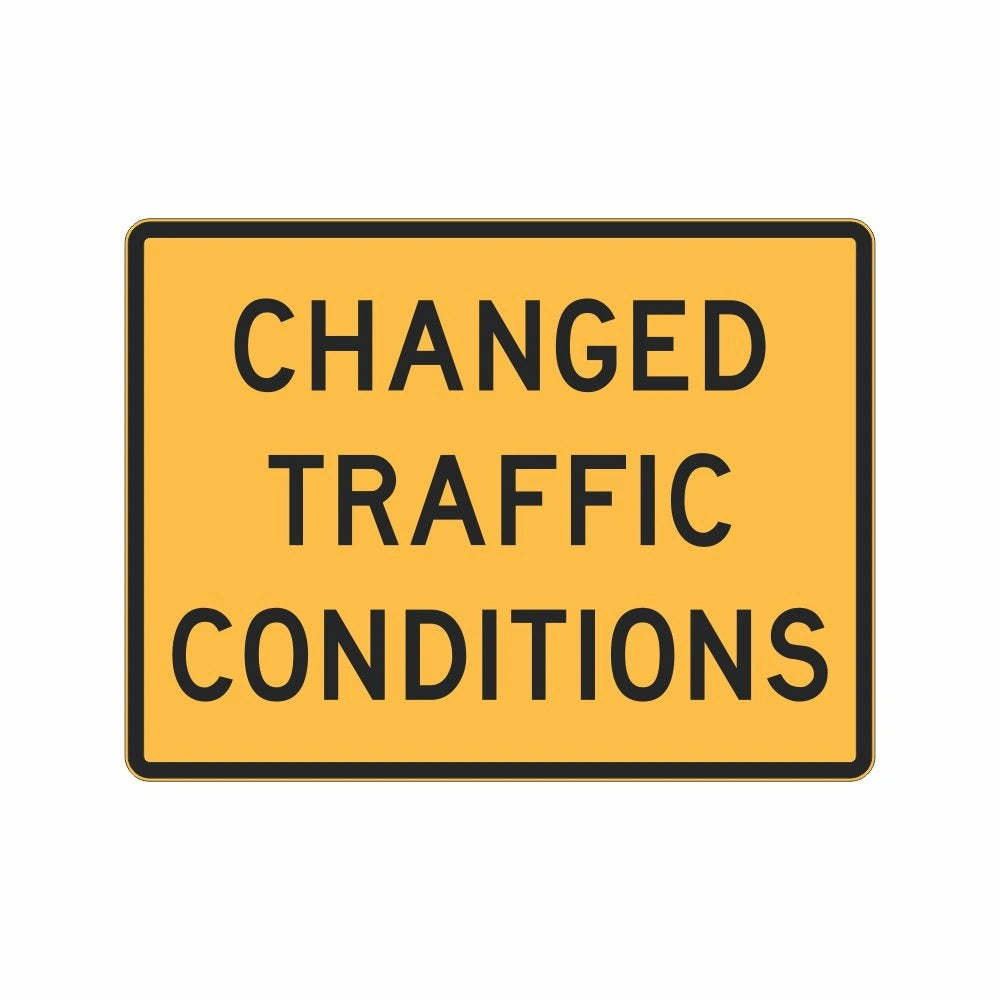 1800 x 900mm Boxed Edge Sign - Changed Traffic Conditions