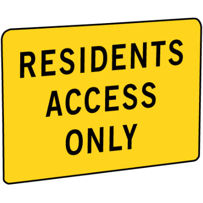 900 x 600mm Boxed Edge Sign - Residents Access Only