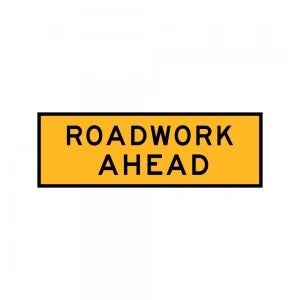 1800 x 600mm Boxed Edge Sign - Roadwork Ahead Sign