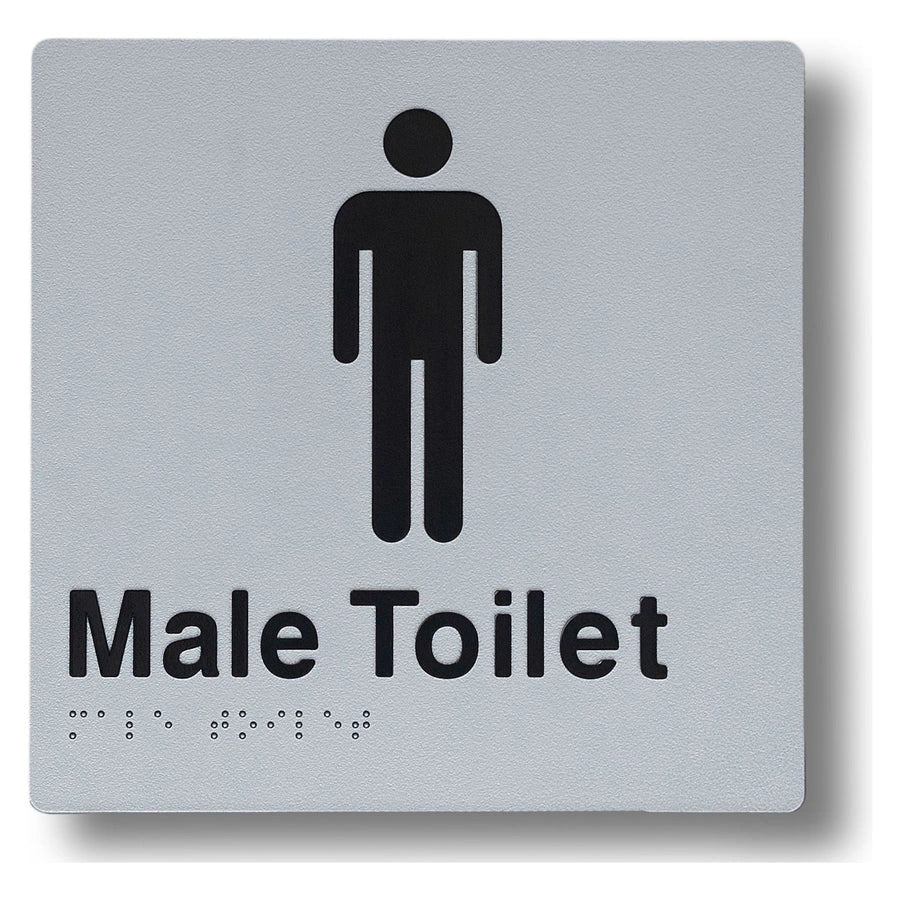 180 x 180mm Braille Sign - Male Toilet
