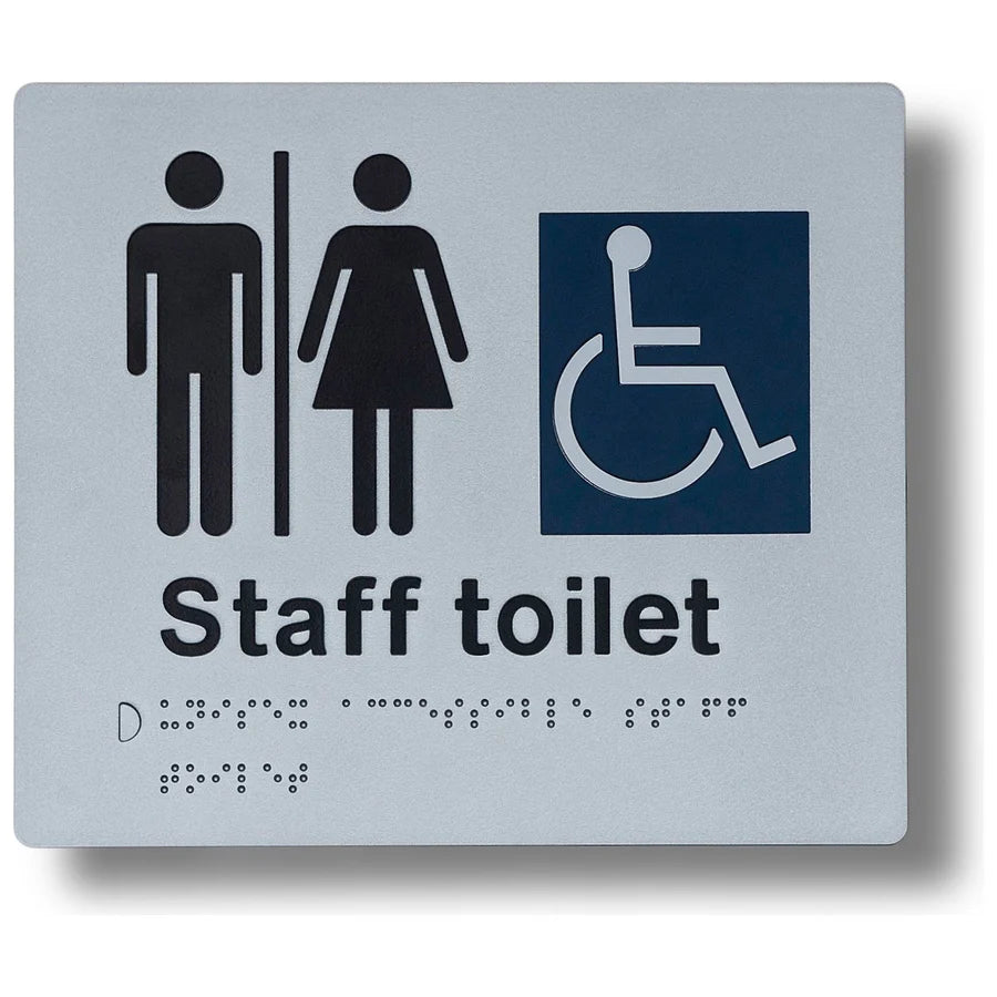 Braille Sign - Staff Toilet / Accessible - 210Ã-180mm