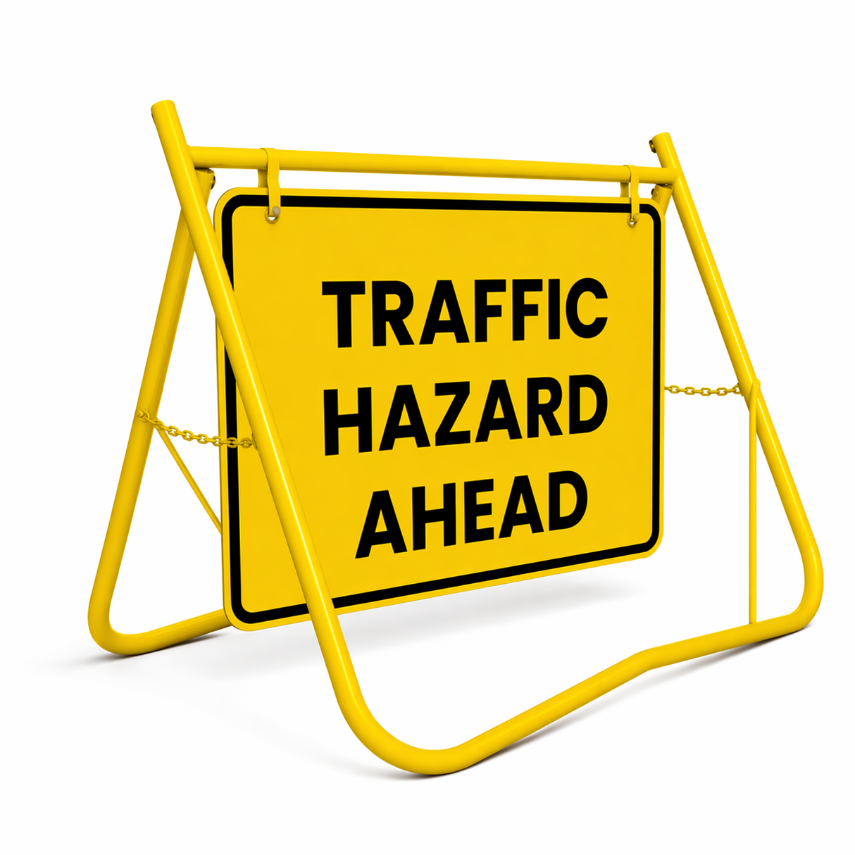 900 x 600mm Swing Stand & Sign - Traffic Hazard Ahead