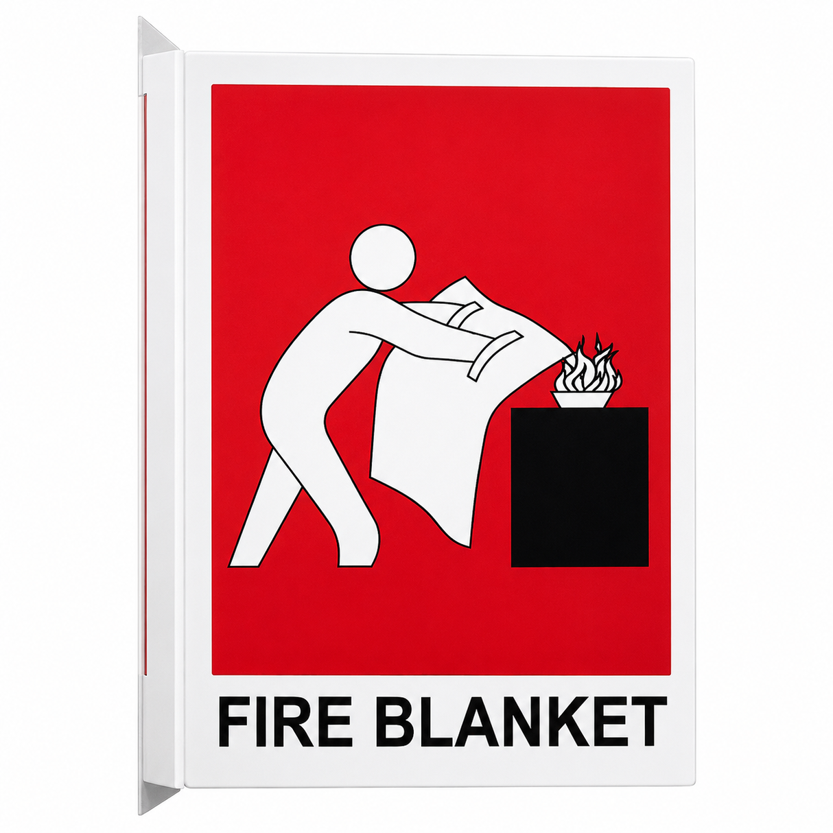 Small Fire Blanket Angled Location Sign