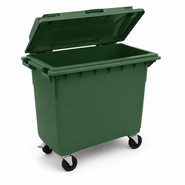 660L Capacity Green Wheelie Bin