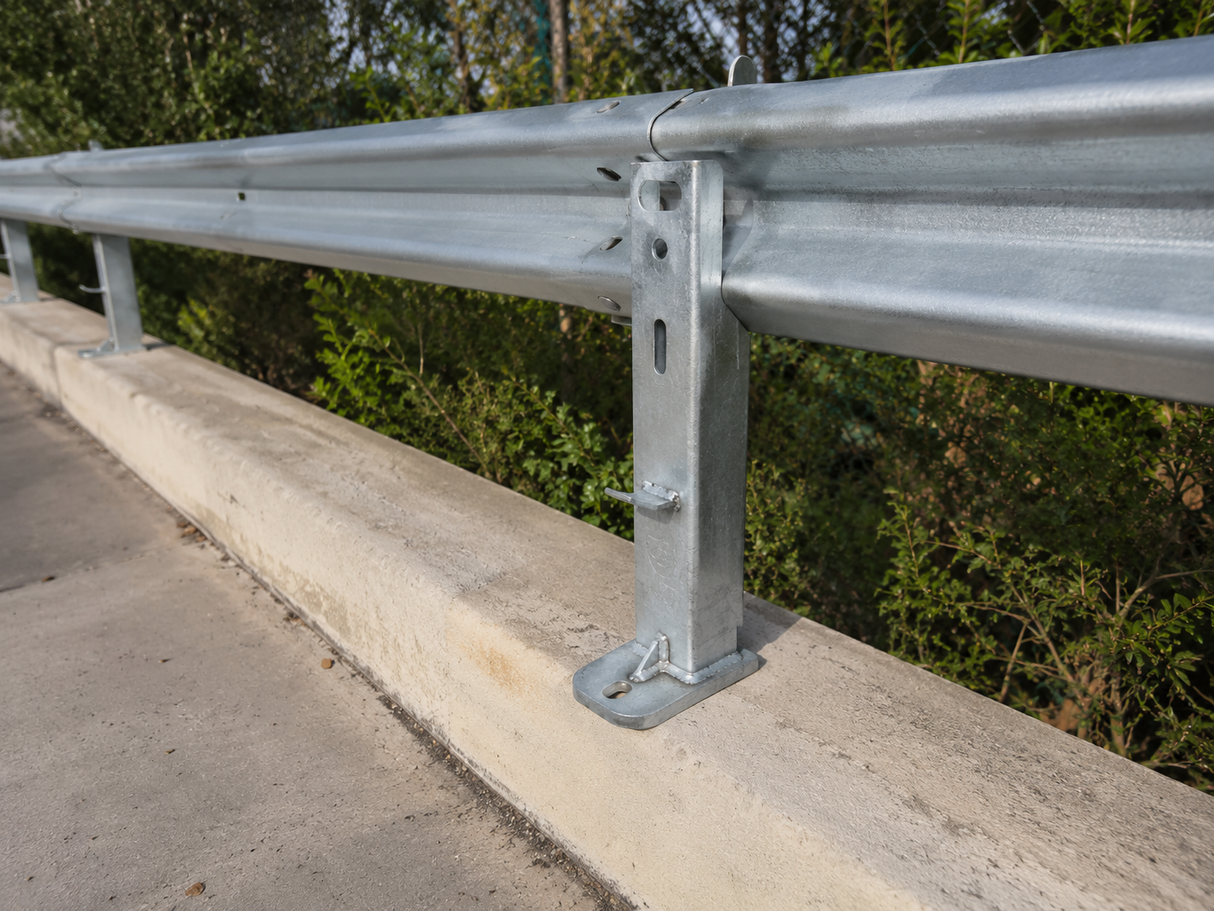 Guard Rail 1-Fix Post Base Plate - Single Height 620H - Top Mount