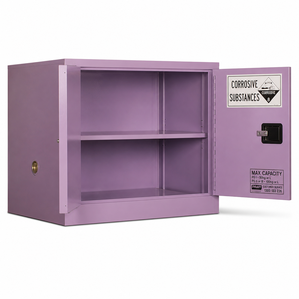 Corrosive Storage Cabinet 100L 2 Door, 1 Shelf
