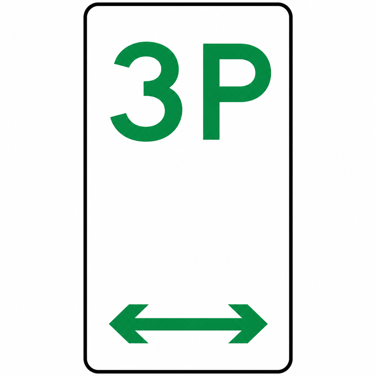 Parking Sign - 3P - 225x450mm