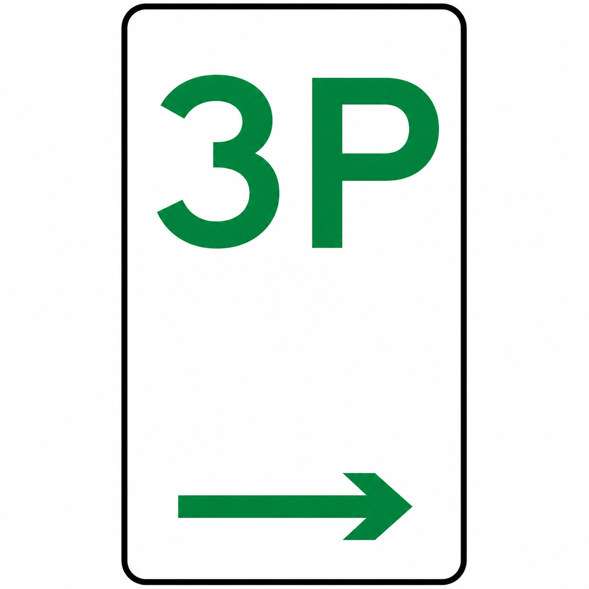 Parking Sign - 3P - 225x450mm
