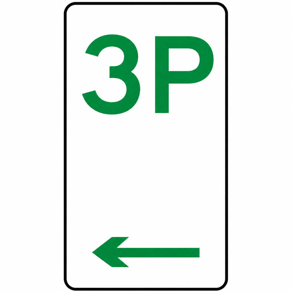 Parking Sign - 3P - 225x450mm