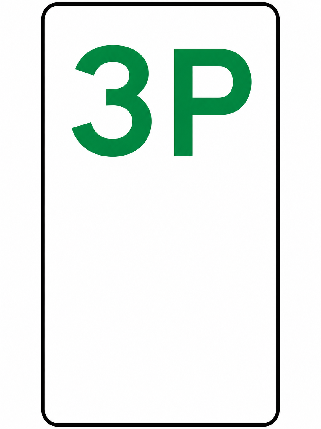 Parking Sign - 3P - 225x450mm