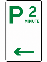 Parking Sign - 2 Minute - 225x450mm