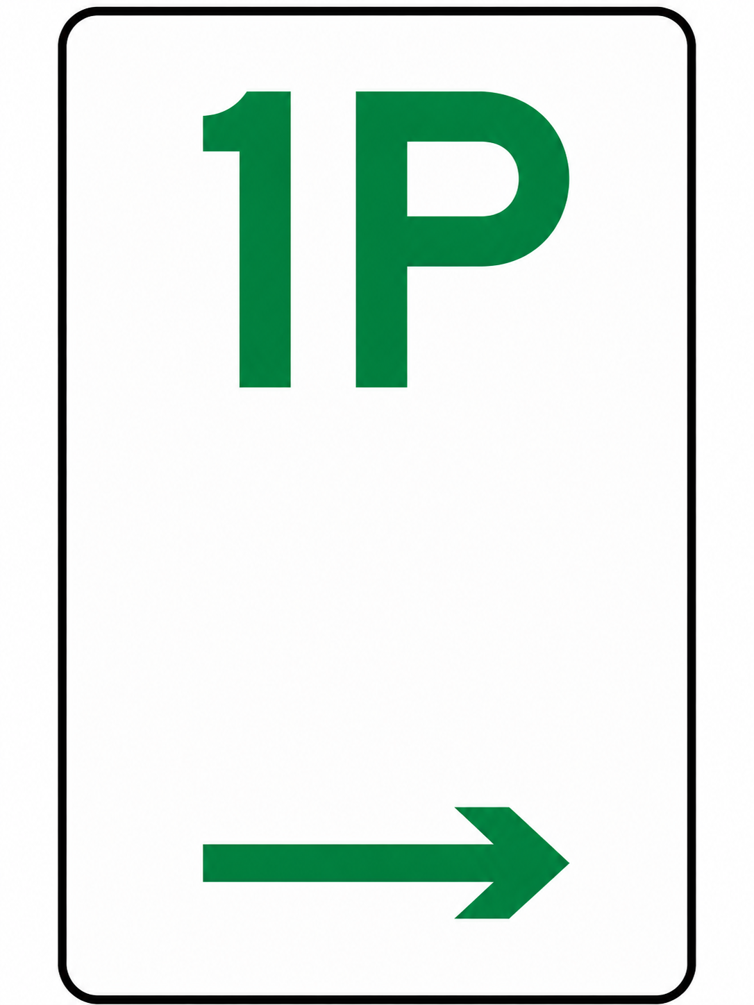 Parking Sign - 1P - 225x450mm