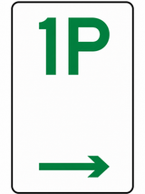 Parking Sign - 1P - 225x450mm