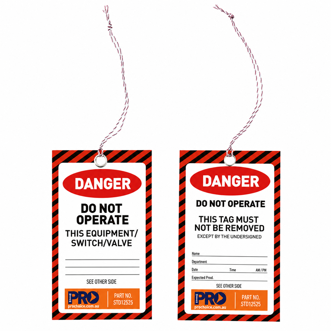 Safety Tags - 100 Pack