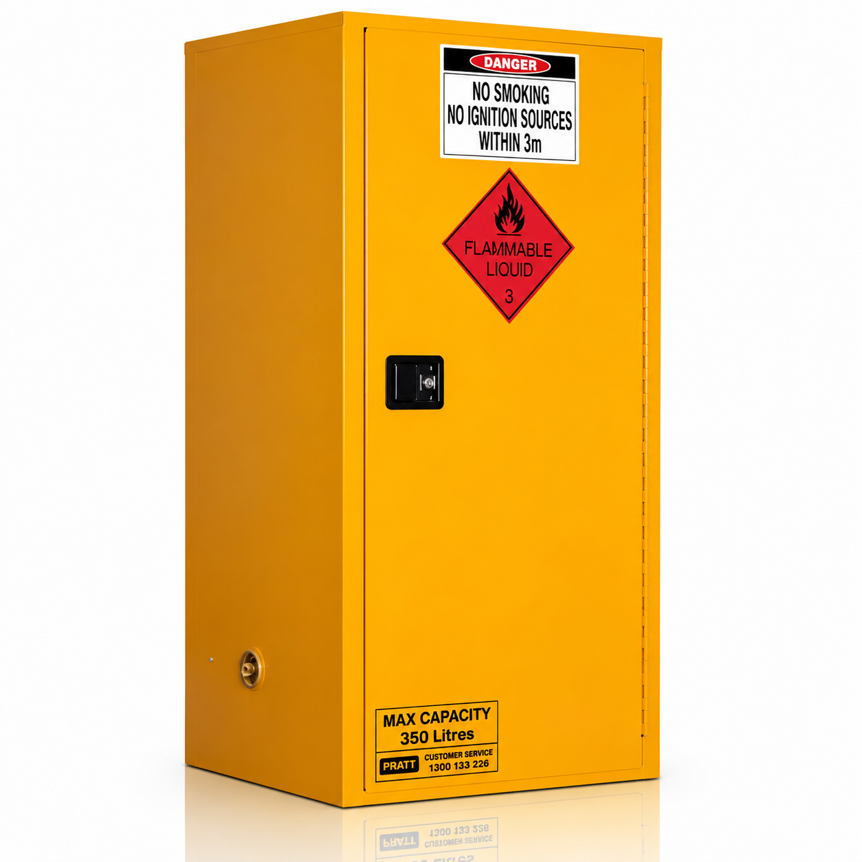 Flammable Storage Cabinet 350L 1 Door, 3 Shelf