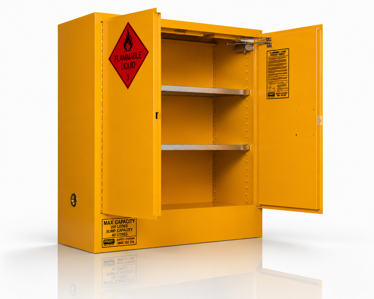 Flammable Storage Cabinet 160L 2 Door, 2 Shelf