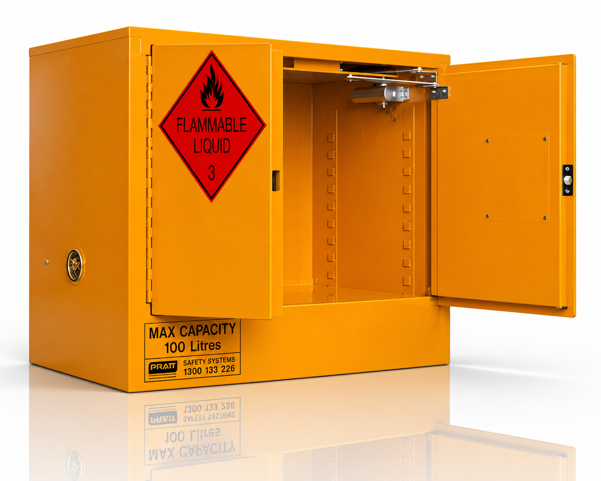 Flammable Storage Cabinet 100L 2 Door, 1 Shelf