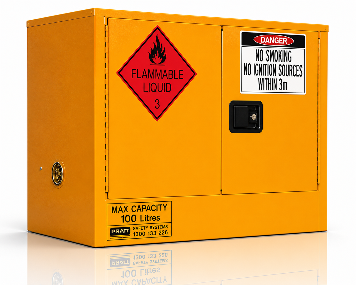 Flammable Storage Cabinet 100L 2 Door, 1 Shelf