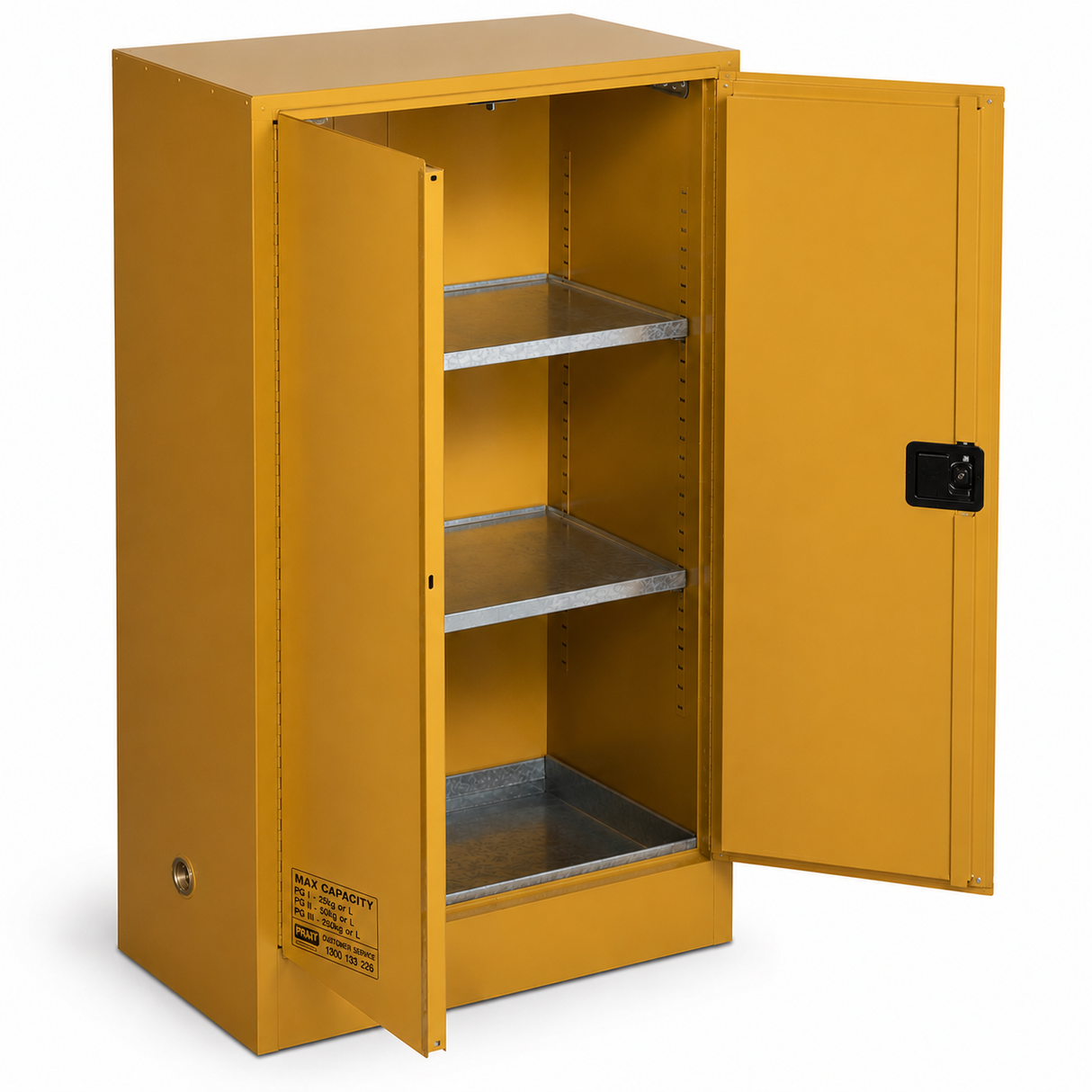 Toxic Storage Cabinet 250L XL 2 Door, 3 Shelf
