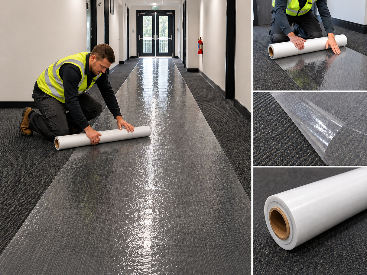 Carpet Protection Sticky Back - 1000mm Wide x 100m Roll