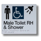 Male Toilet & Shower (Accessible) Sign